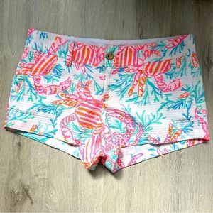 Lilly Pulitzer Pink Orange Teal Shell-Print Women’s Shorts